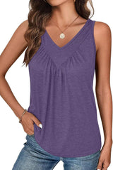 Relaxed V-Neck Sleeveless Top
