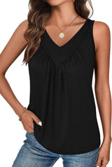 Relaxed V-Neck Sleeveless Top