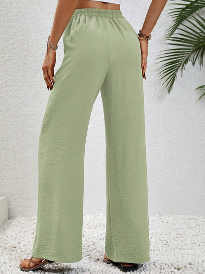 Relaxed Wide-Leg Drawstring Trousers