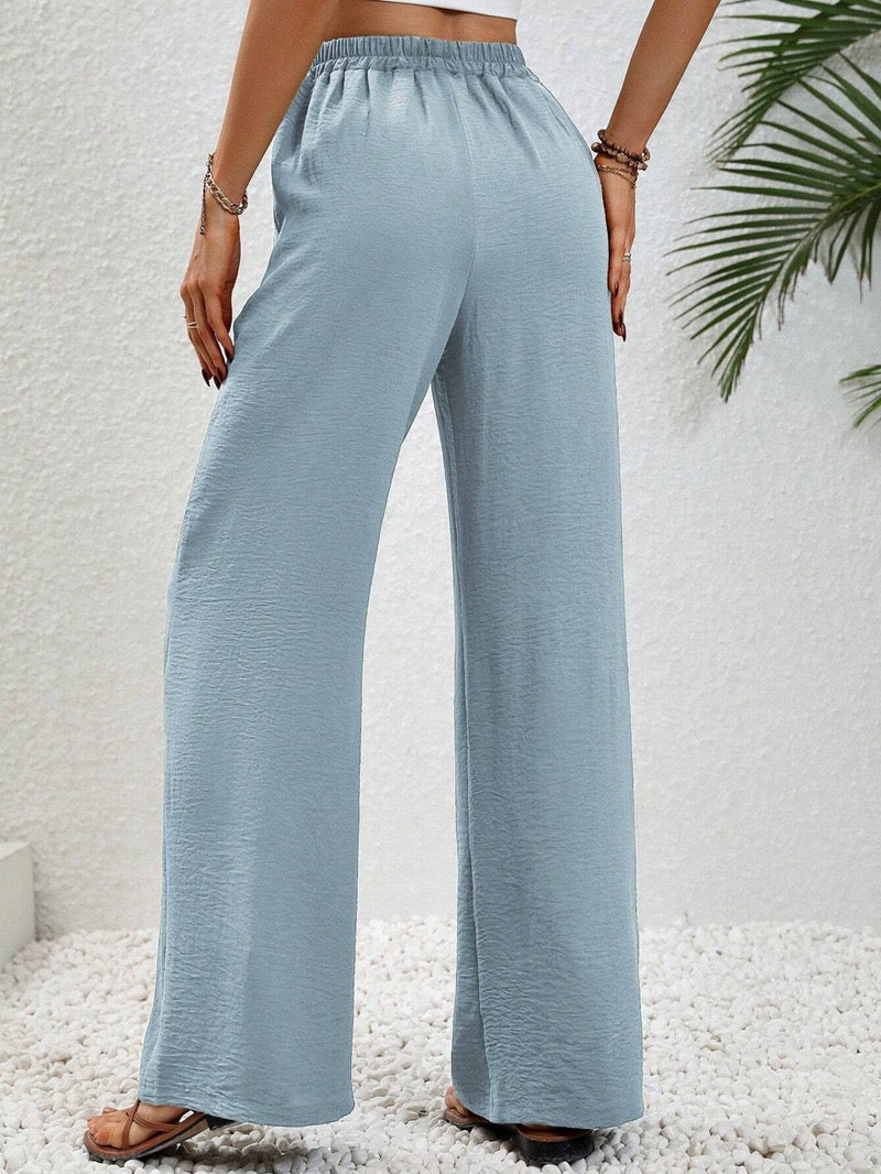 Relaxed Wide-Leg Drawstring Trousers