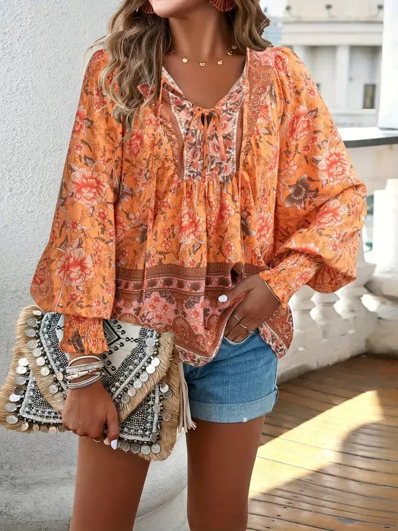 Bohemian Floral  Blouse