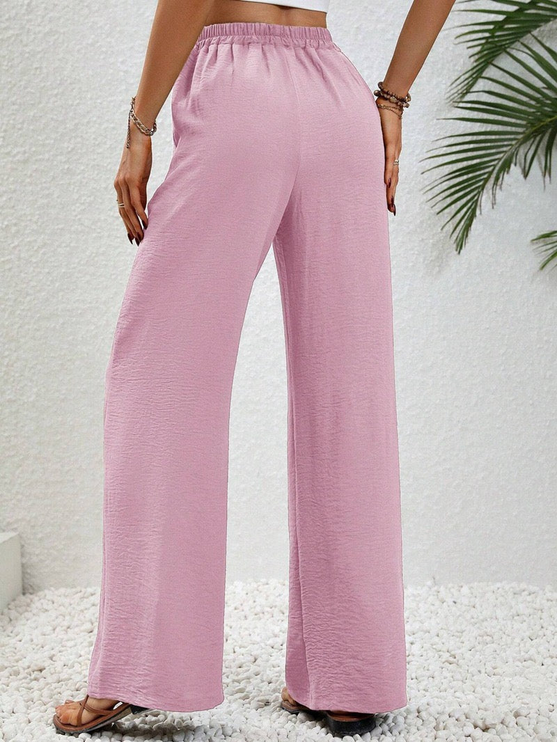 Relaxed Wide-Leg Drawstring Trousers
