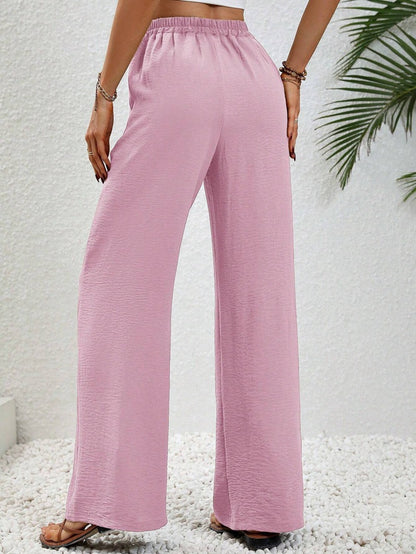 Relaxed Wide-Leg Drawstring Trousers