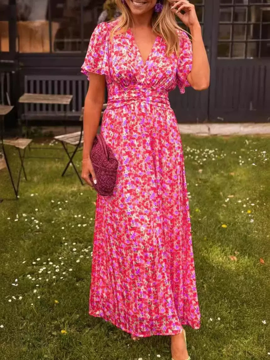 Floral V-Neck Maxi Dress