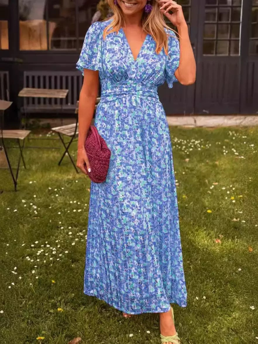 Floral V-Neck Maxi Dress