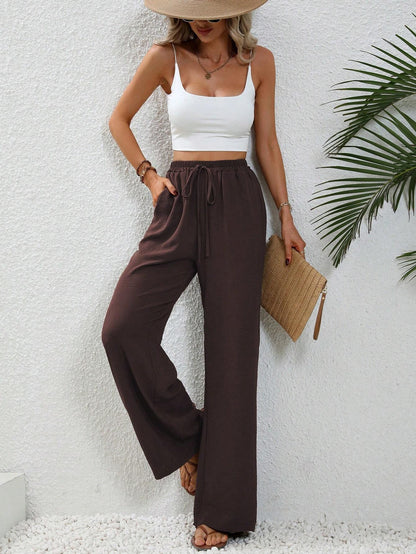 Relaxed Wide-Leg Drawstring Trousers