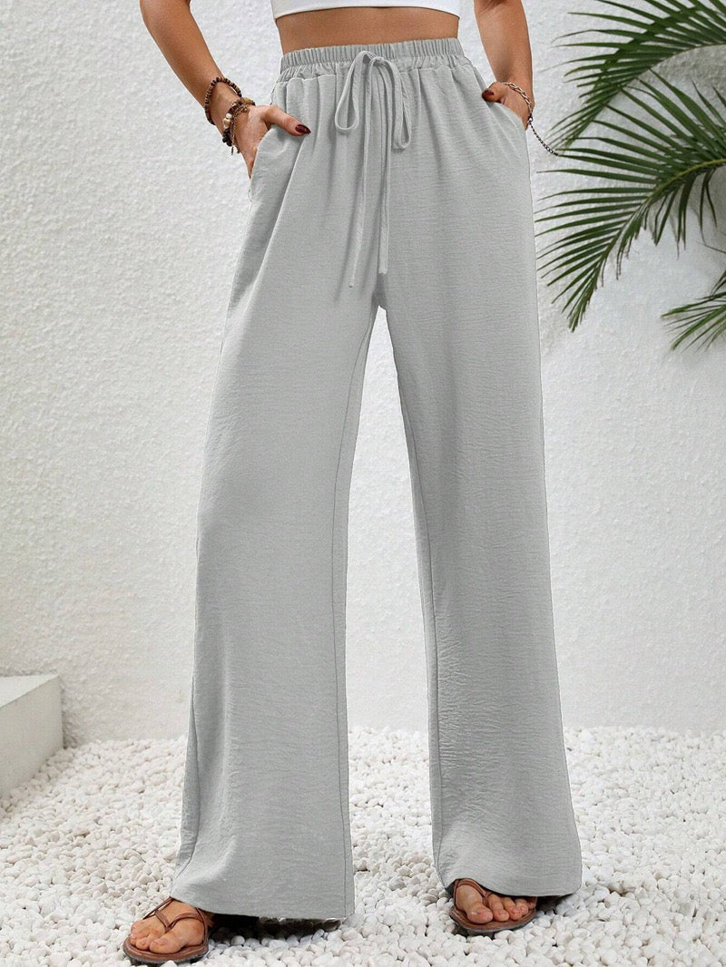Relaxed Wide-Leg Drawstring Trousers