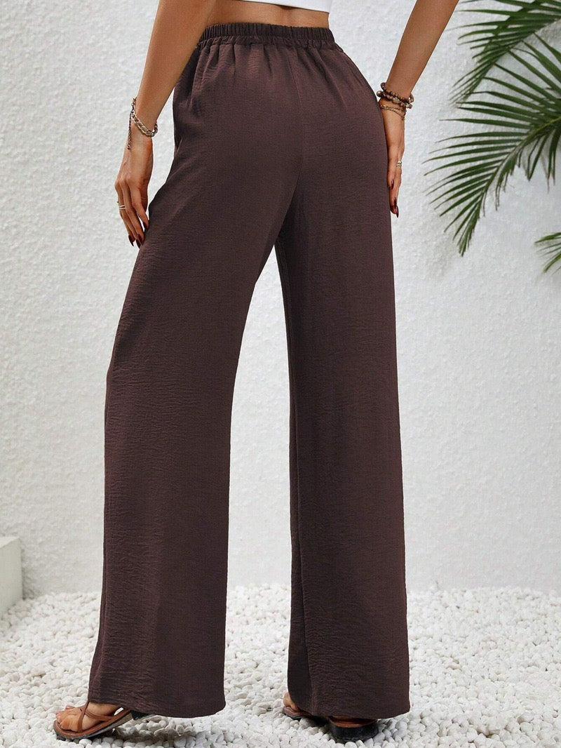 Relaxed Wide-Leg Drawstring Trousers