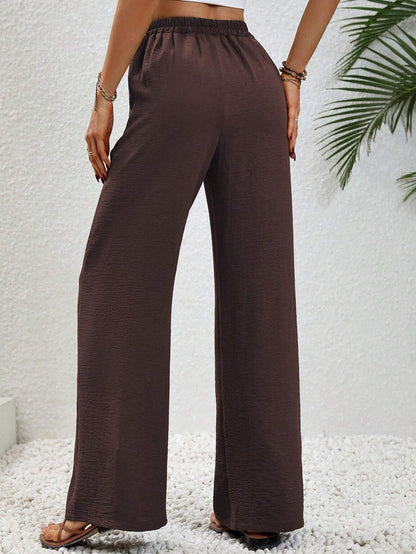 Relaxed Wide-Leg Drawstring Trousers