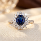 Victoria Sapphire Halo Ring