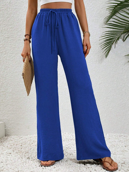 Relaxed Wide-Leg Drawstring Trousers