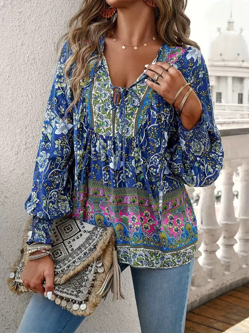 Bohemian Floral  Blouse