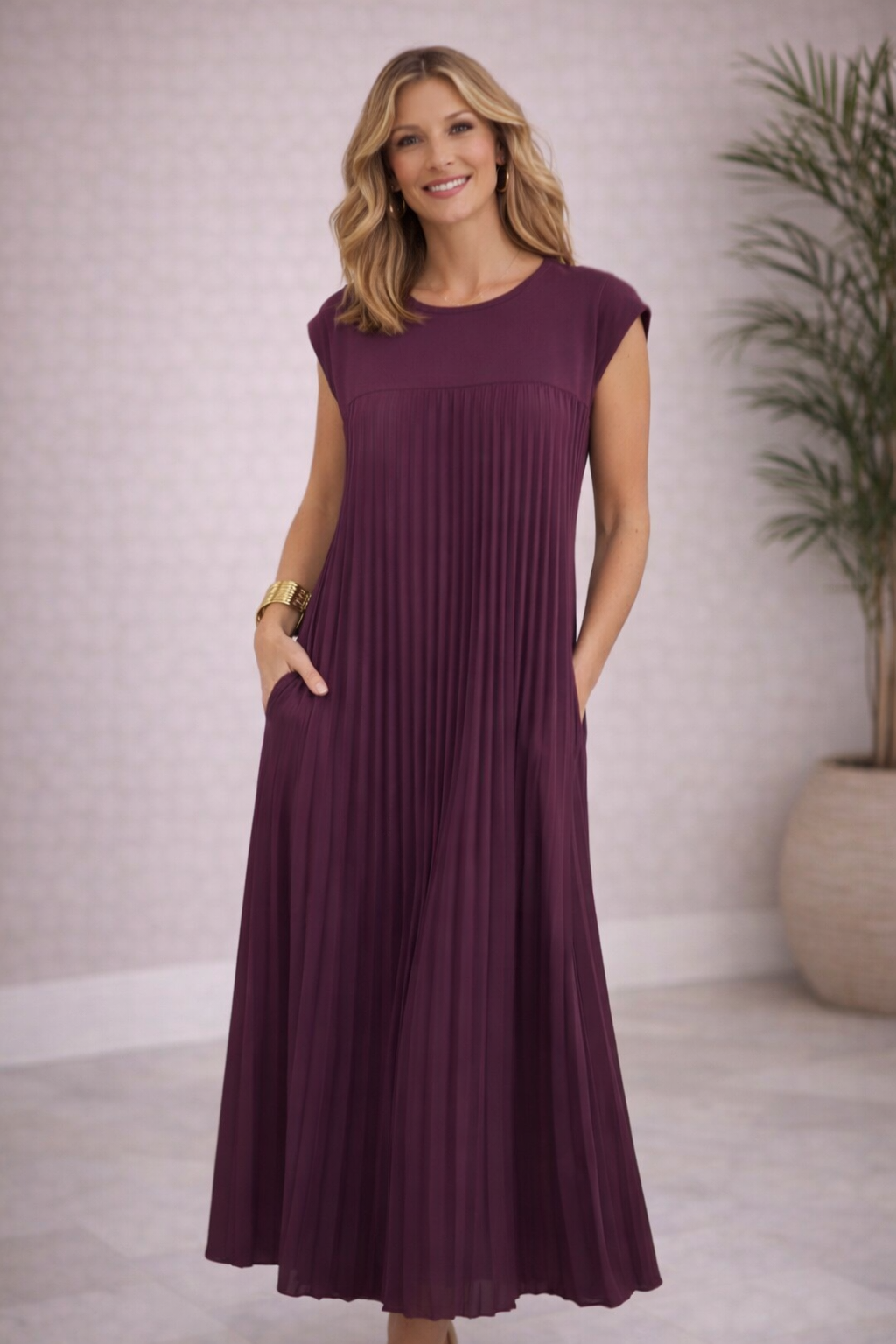 Luna Pleated Maxi Dress