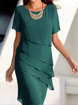 Elegant Layered Midi Dress
