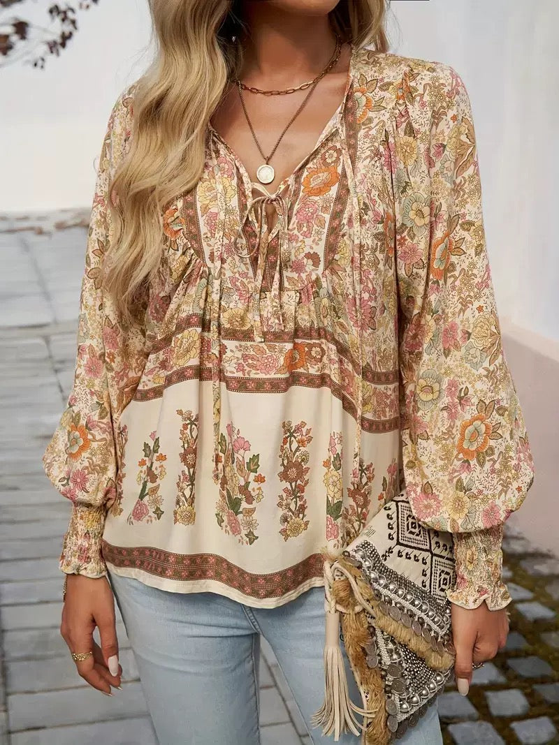 Bohemian Floral  Blouse
