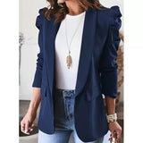 Tailored Blazer with Statement Puff Sleeves