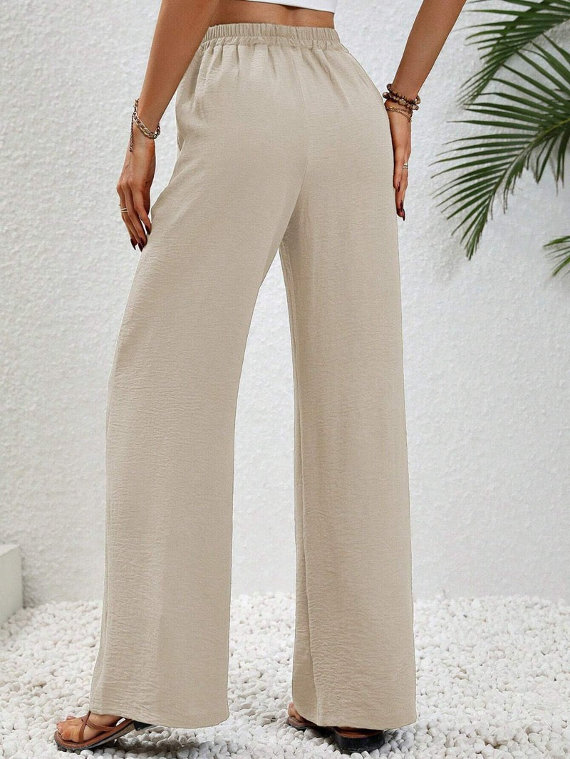 Relaxed Wide-Leg Drawstring Trousers