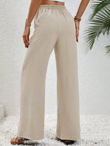 Relaxed Wide-Leg Drawstring Trousers
