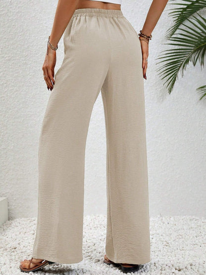 Relaxed Wide-Leg Drawstring Trousers