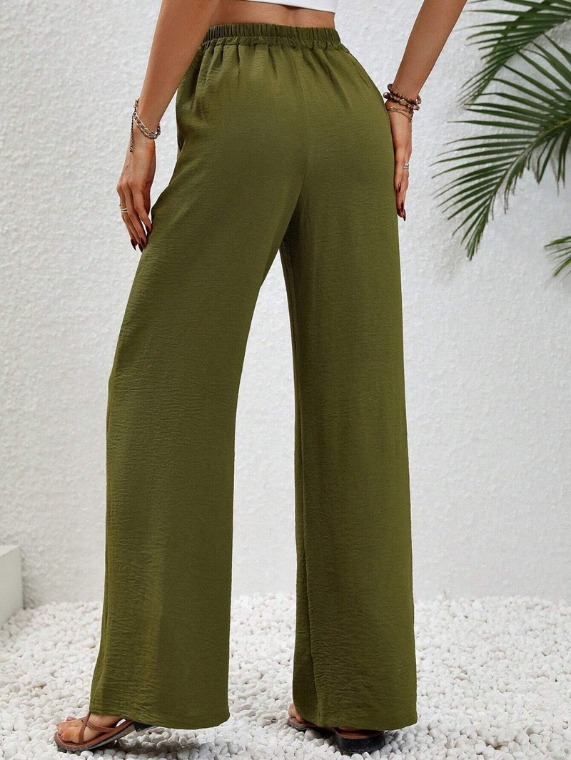 Relaxed Wide-Leg Drawstring Trousers