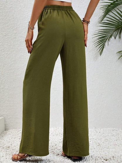 Relaxed Wide-Leg Drawstring Trousers