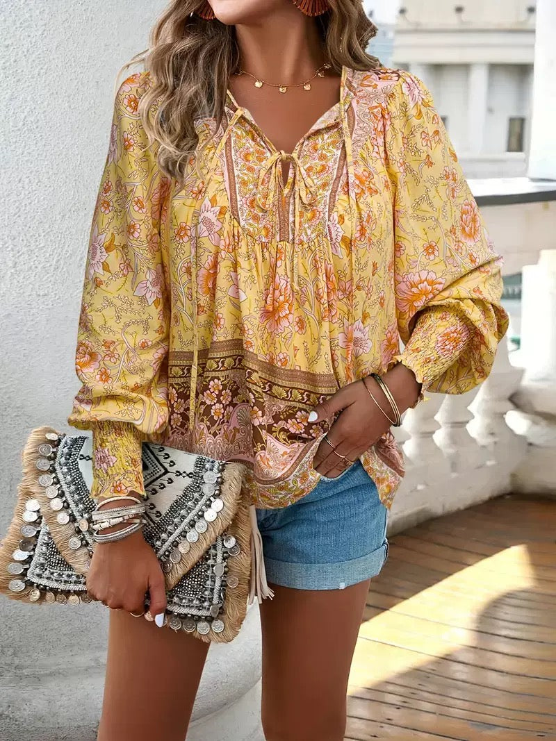 Bohemian Floral  Blouse