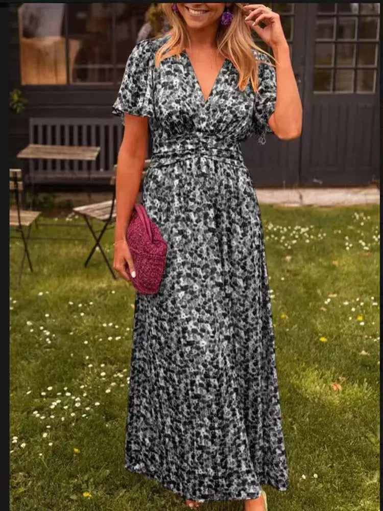 Floral V-Neck Maxi Dress