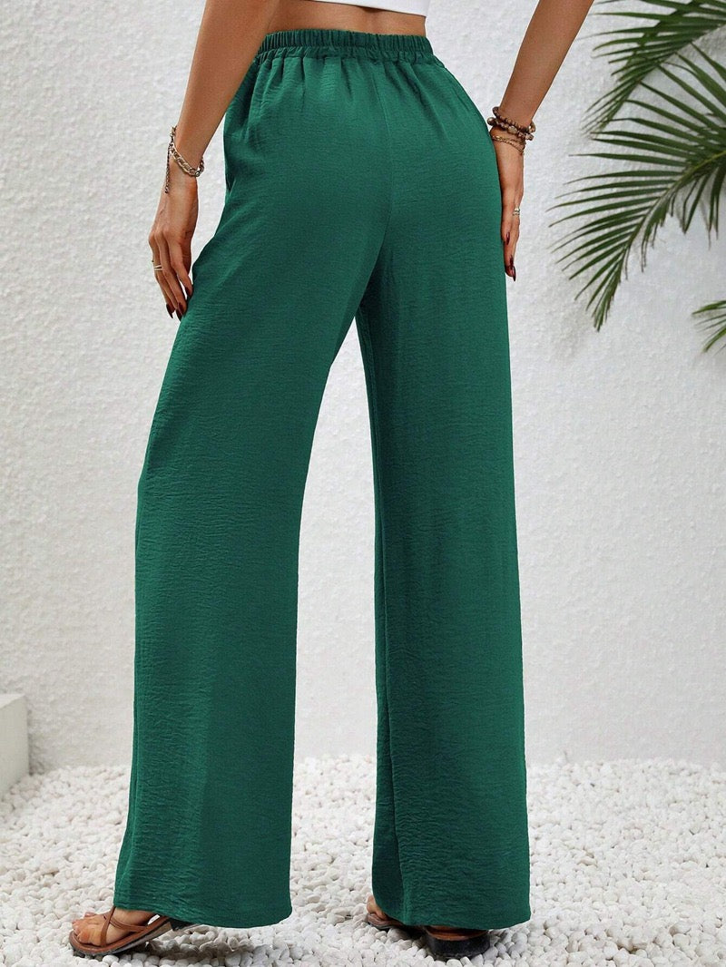 Relaxed Wide-Leg Drawstring Trousers