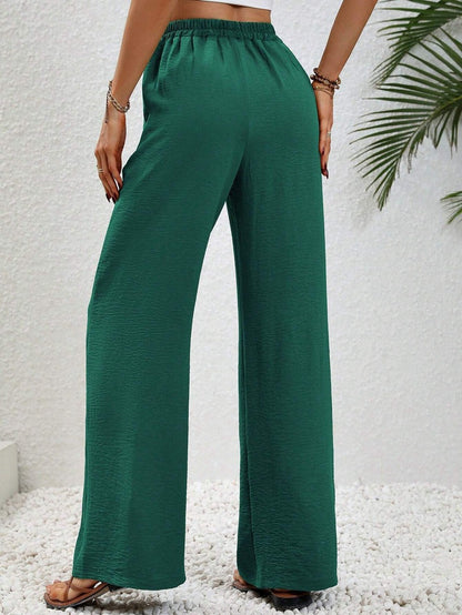 Relaxed Wide-Leg Drawstring Trousers