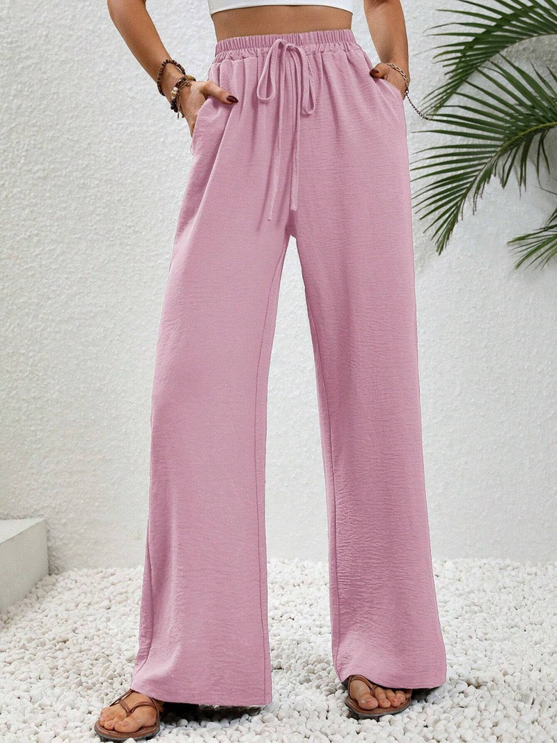 Relaxed Wide-Leg Drawstring Trousers