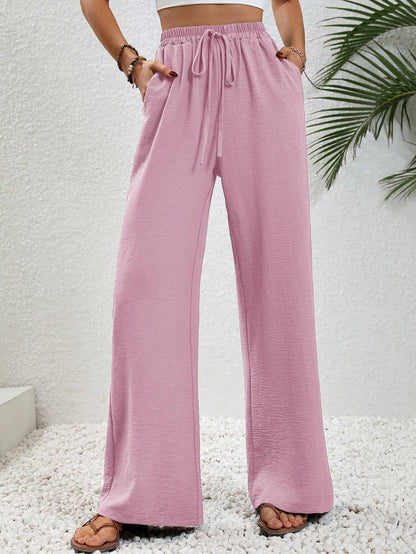 Relaxed Wide-Leg Drawstring Trousers