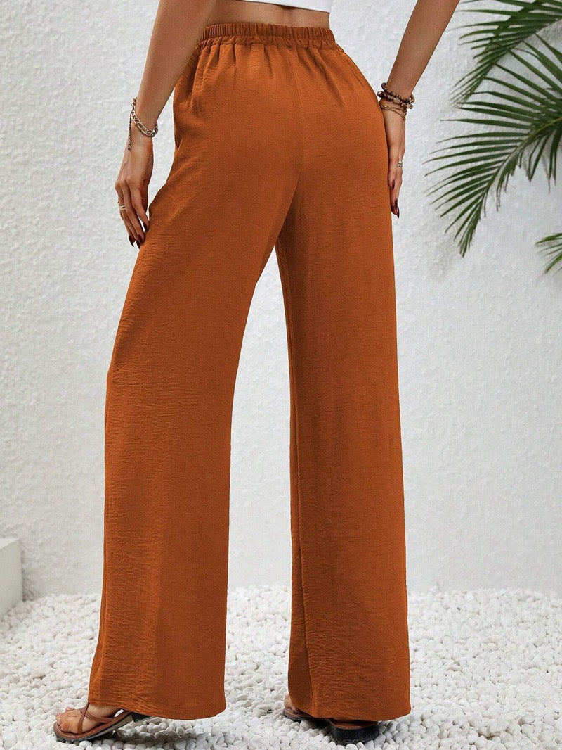 Relaxed Wide-Leg Drawstring Trousers