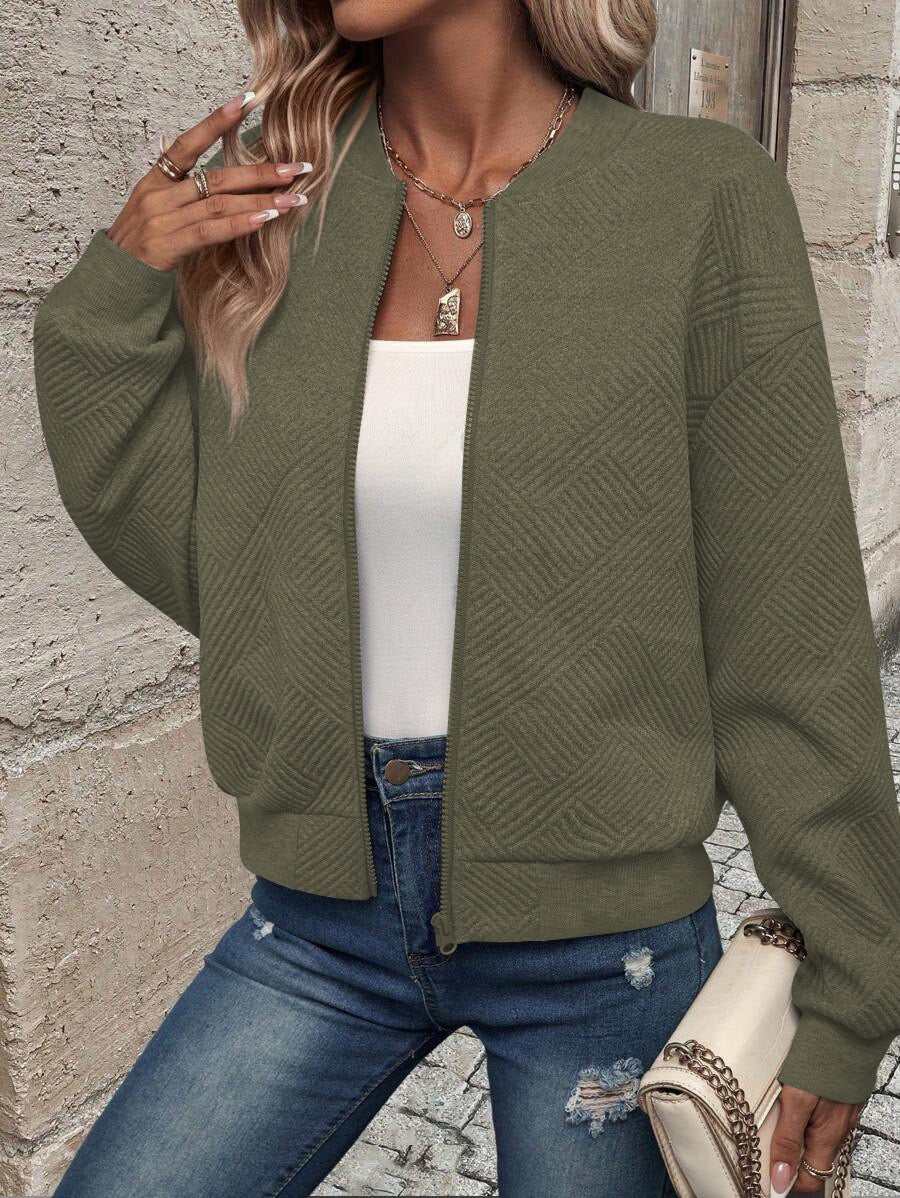 Jessy Zip-Up Textured Jacket