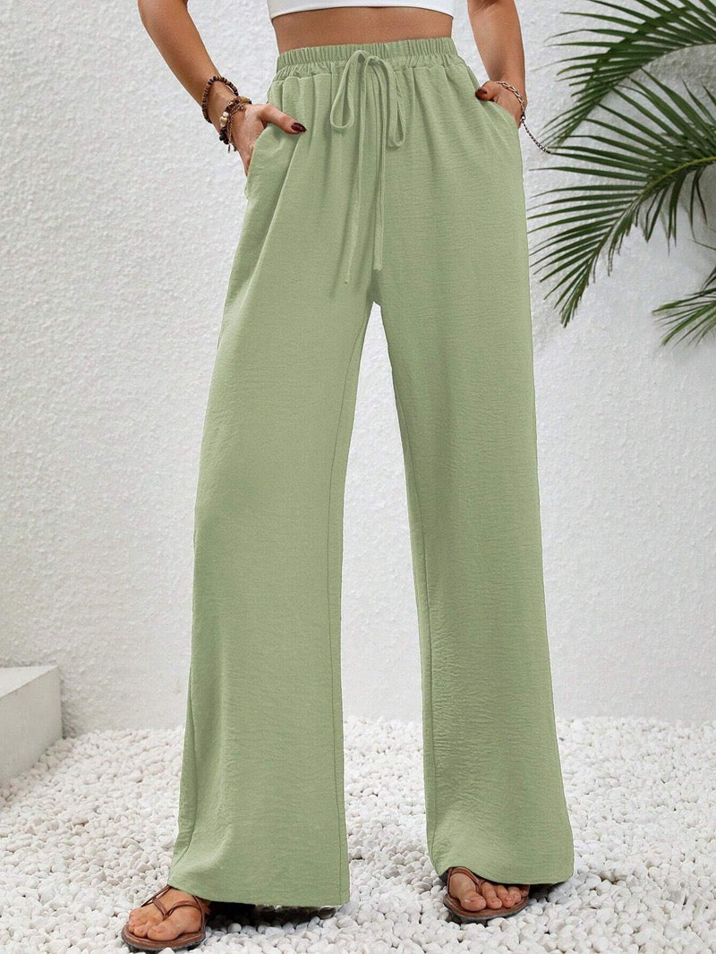 Relaxed Wide-Leg Drawstring Trousers