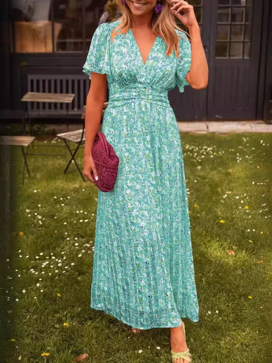 Floral V-Neck Maxi Dress