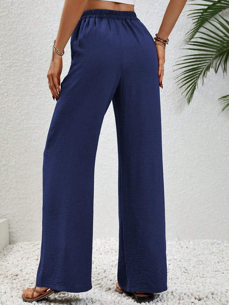 Relaxed Wide-Leg Drawstring Trousers