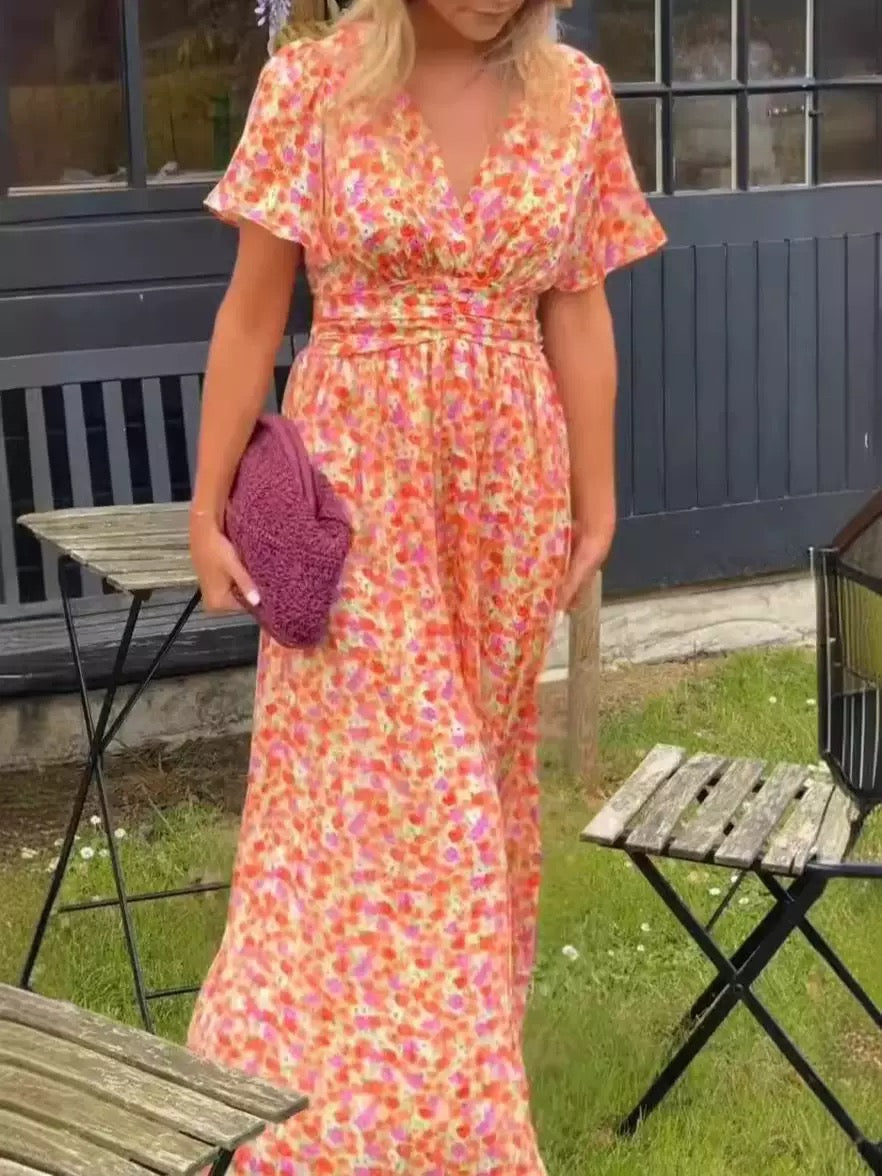 Floral V-Neck Maxi Dress
