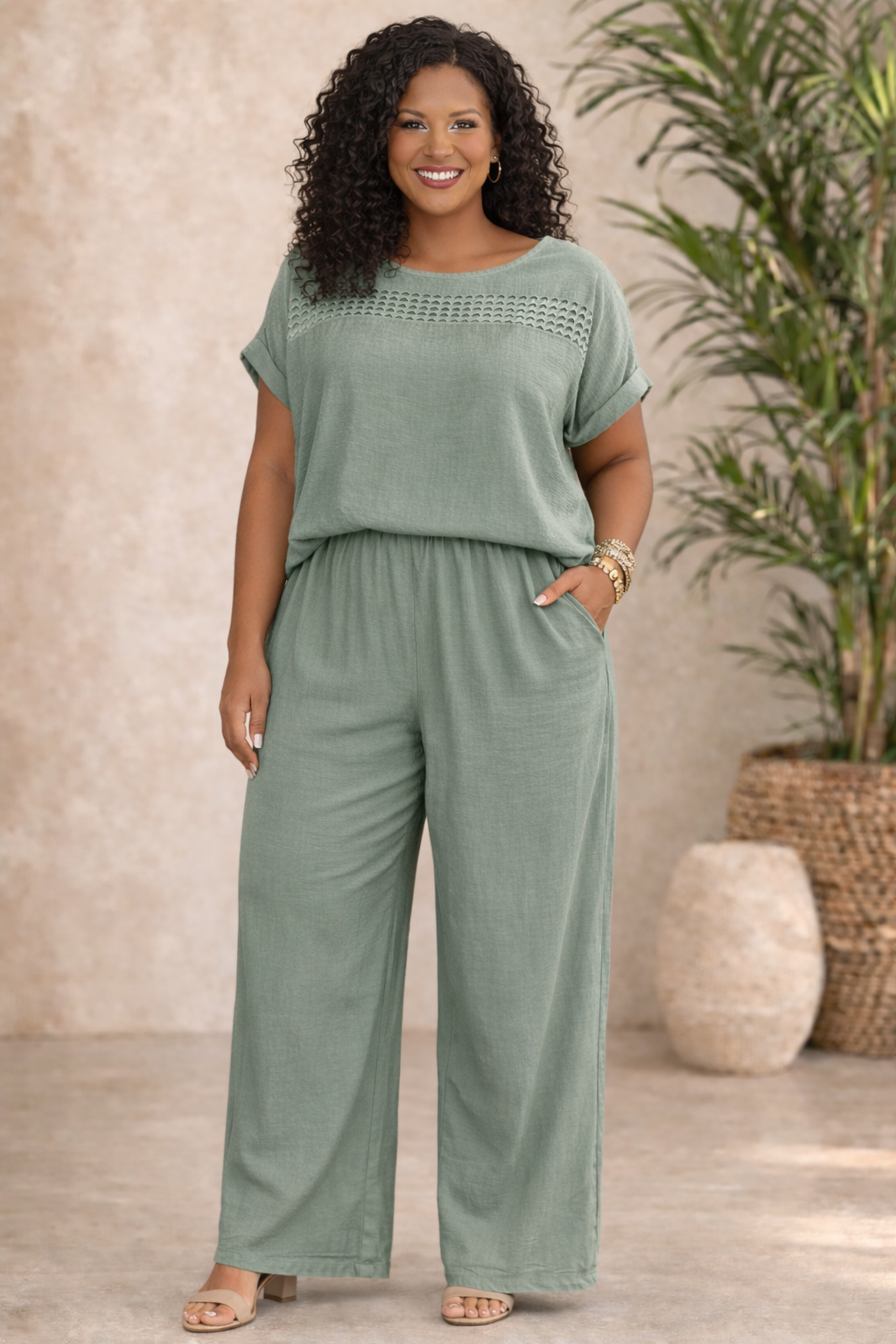Relaxed Textured Two-Piece