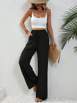 Relaxed Wide-Leg Drawstring Trousers