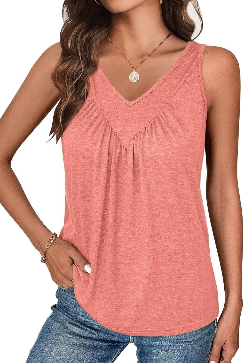 Relaxed V-Neck Sleeveless Top