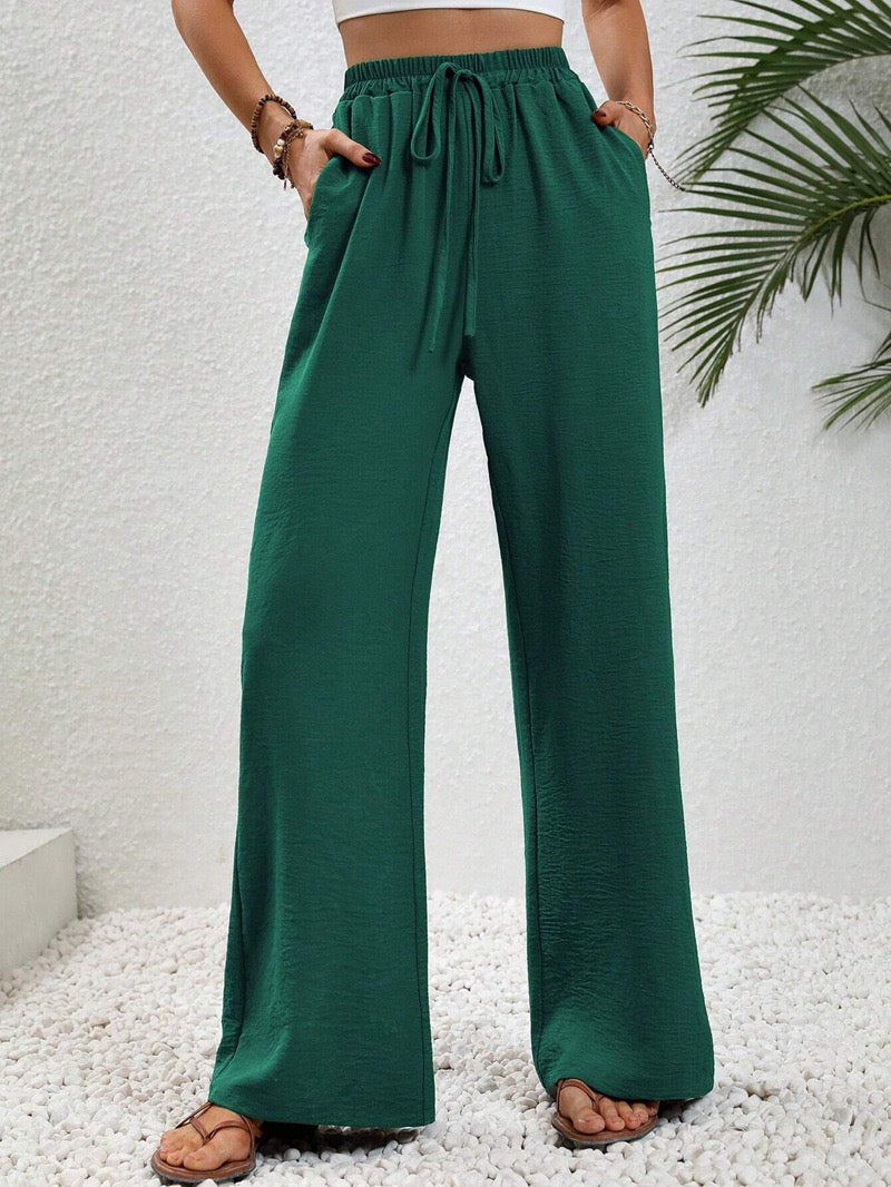 Relaxed Wide-Leg Drawstring Trousers