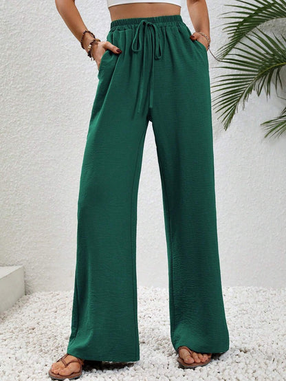 Relaxed Wide-Leg Drawstring Trousers