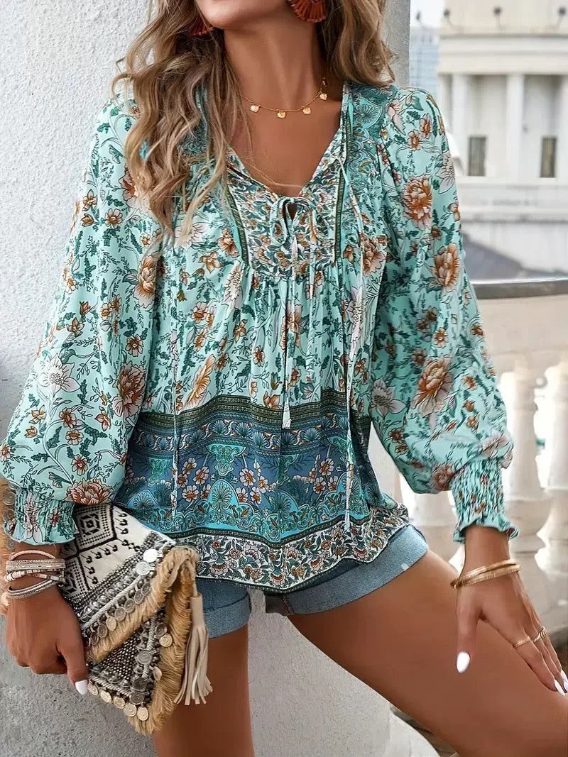 Bohemian Floral  Blouse