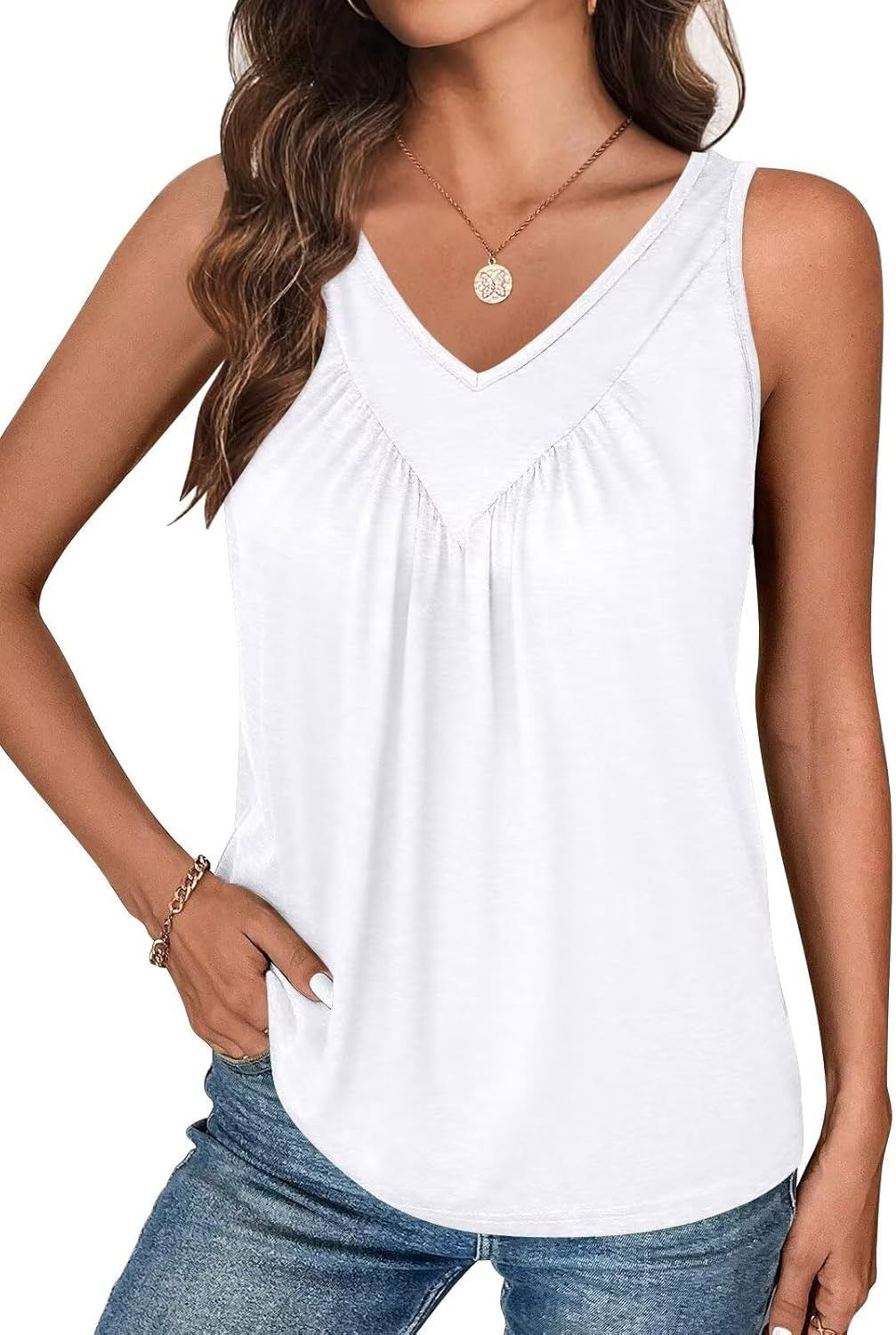 Relaxed V-Neck Sleeveless Top