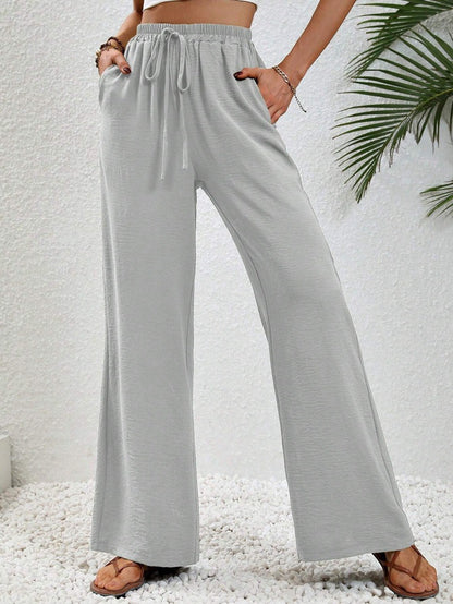 Relaxed Wide-Leg Drawstring Trousers
