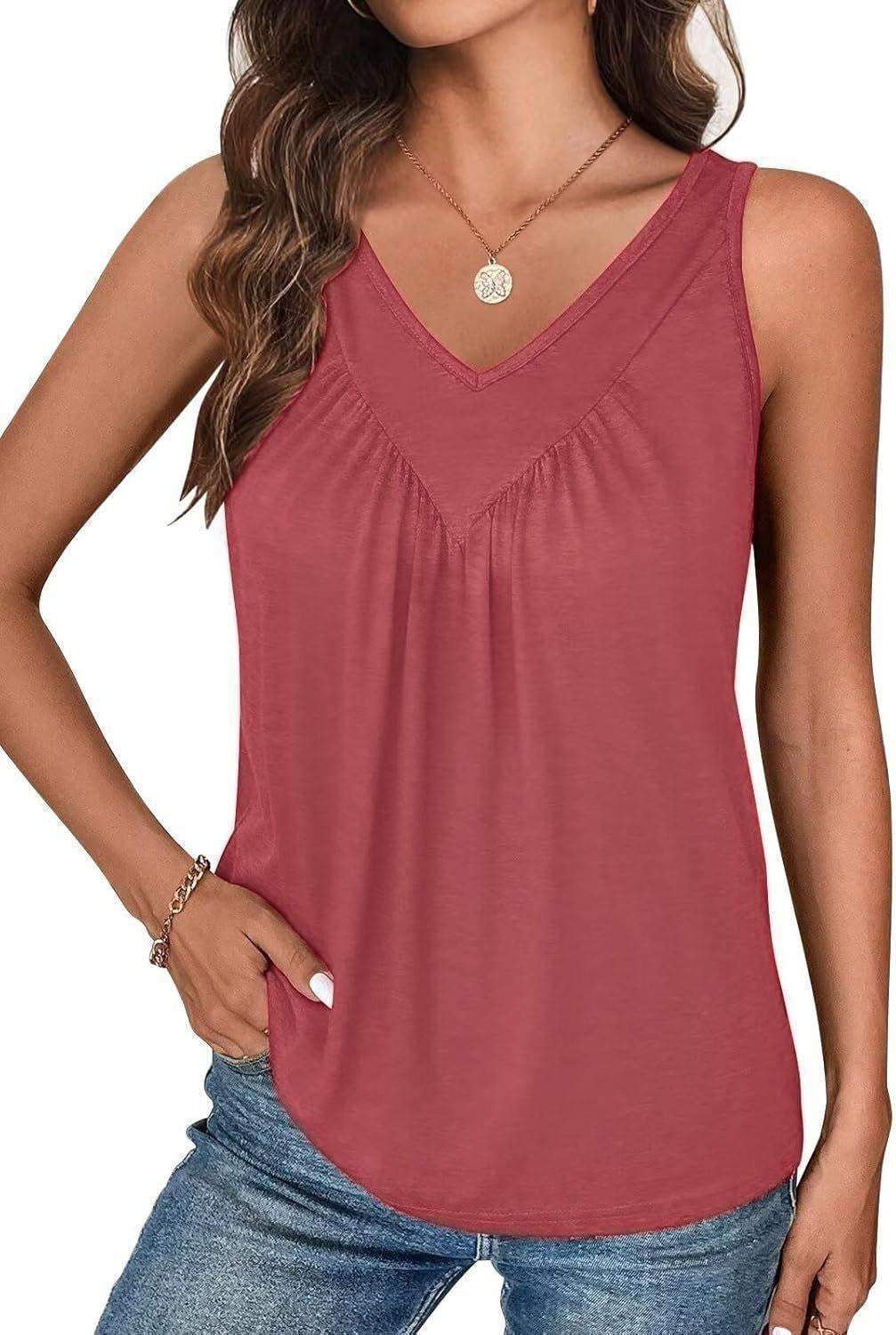 Relaxed V-Neck Sleeveless Top