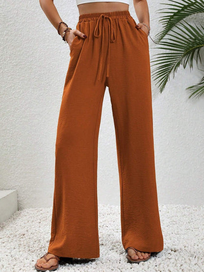 Relaxed Wide-Leg Drawstring Trousers