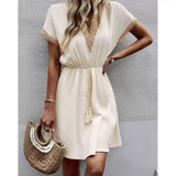 Elegant Lace Detail Summer Dress
