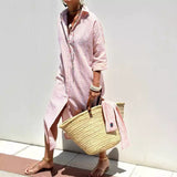 Striped Belted Shirt Dress St. Tropez