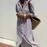 Striped Belted Shirt Dress St. Tropez